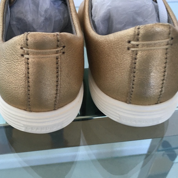 Cole Haan Gold Grand Crosscourt II Sneakers Sz 7 BNIB - Picture 4 of 11